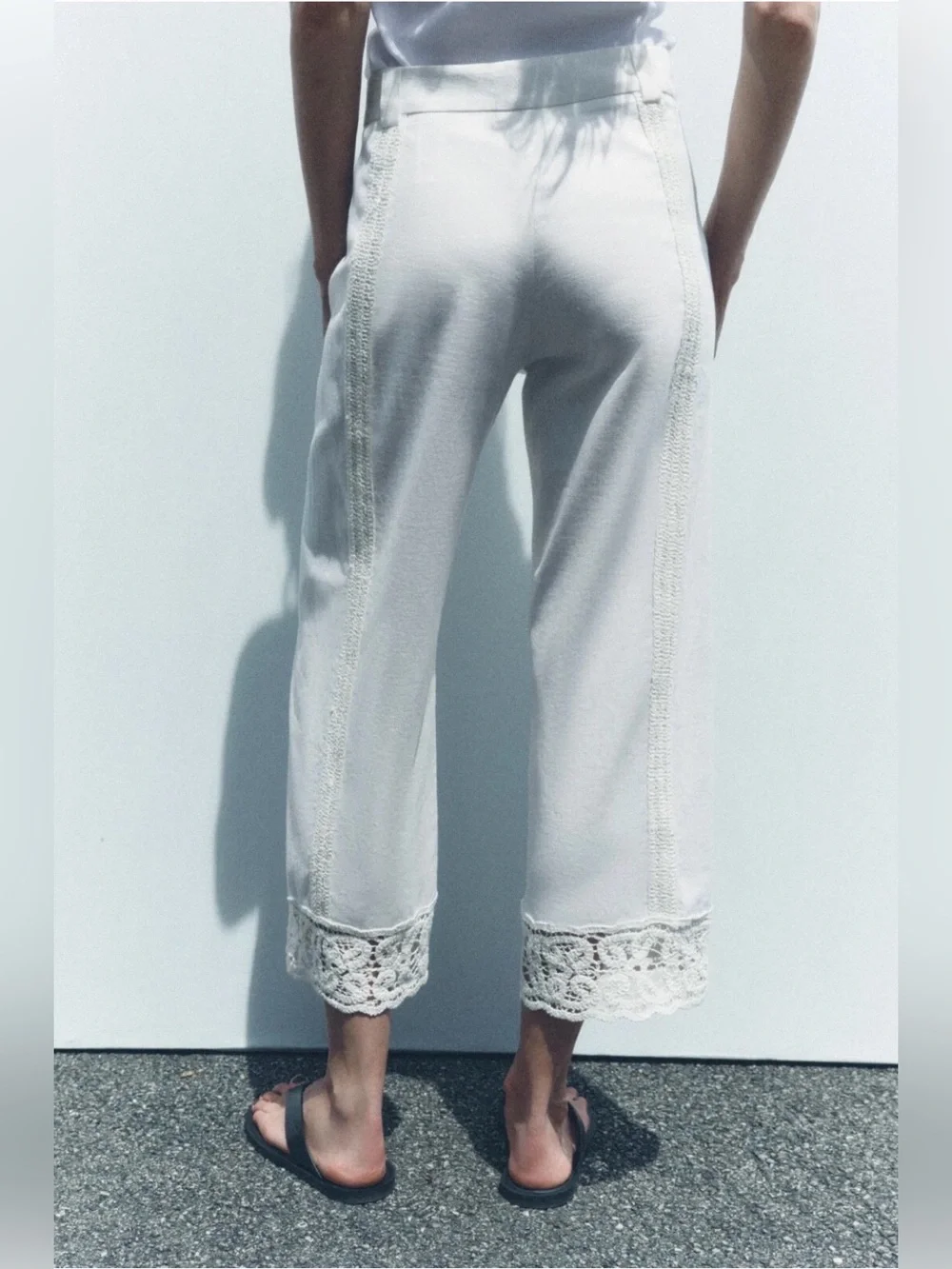 Zara Embroidered Cropped Trousers